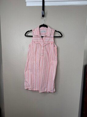Abercrombie & Fitch XS Womens Pink & White Striped Sleeveless Button-Down Dress